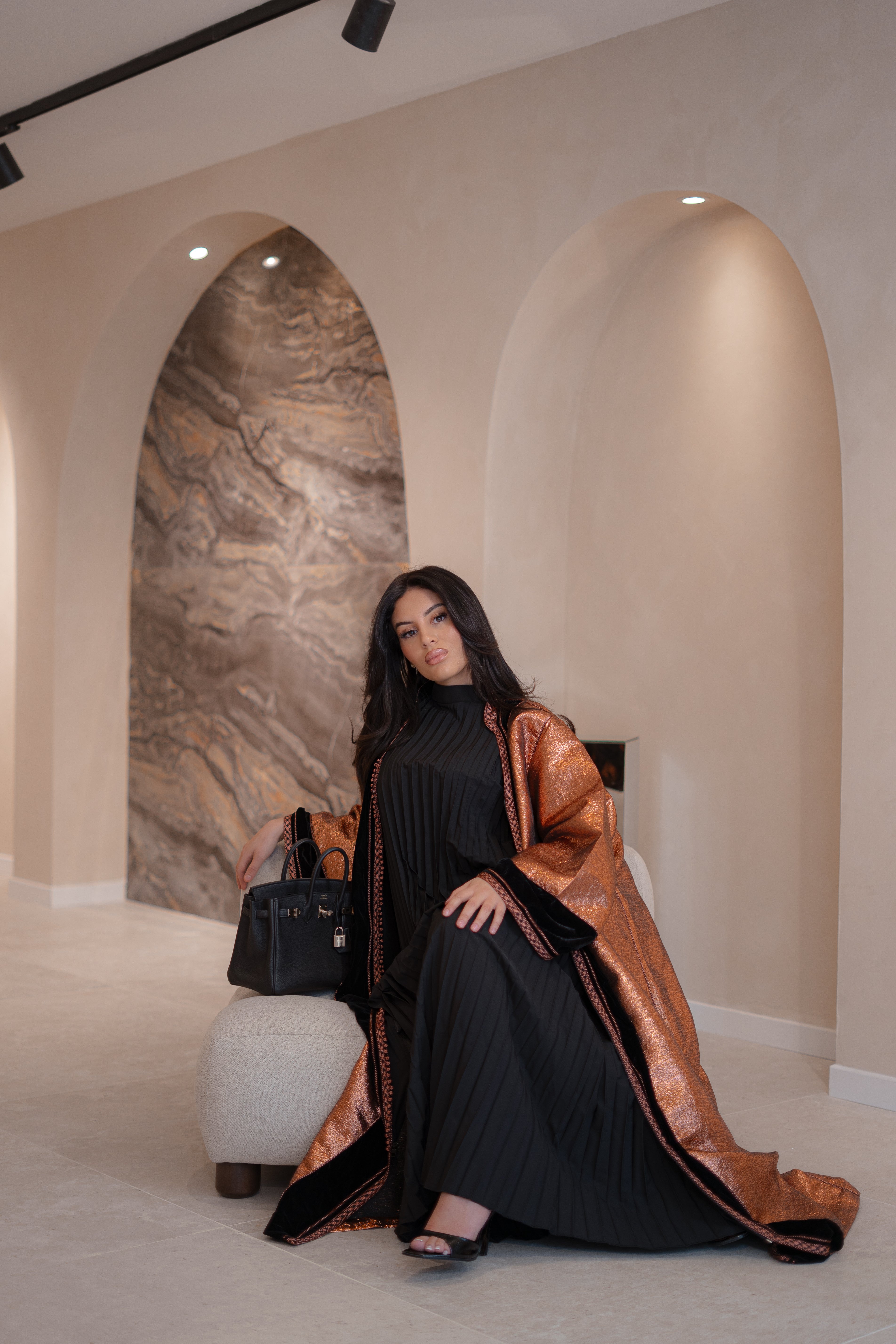 Kimono Hayet en velours de soie et brocart
