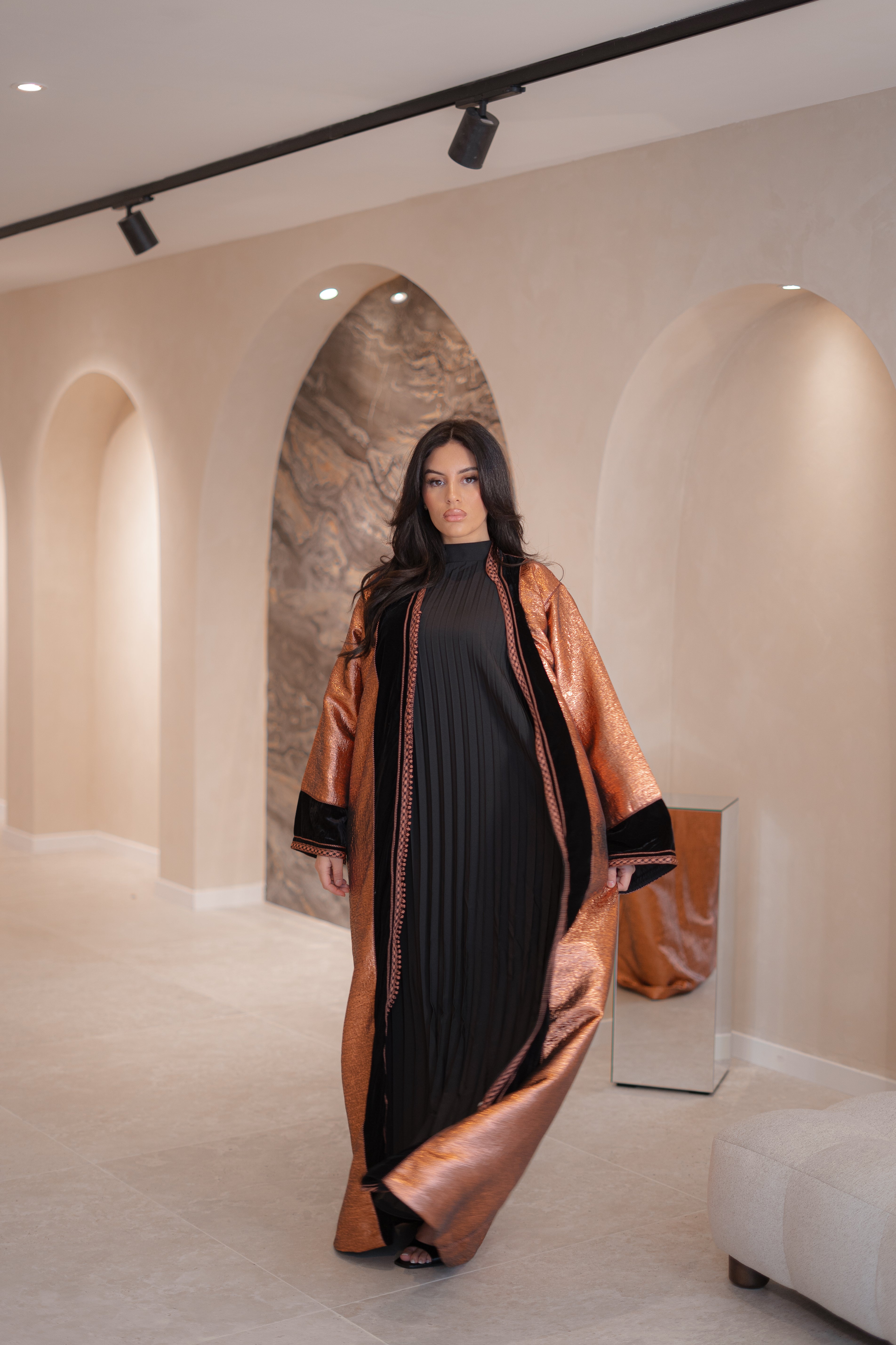 Kimono Hayet en velours de soie et brocart