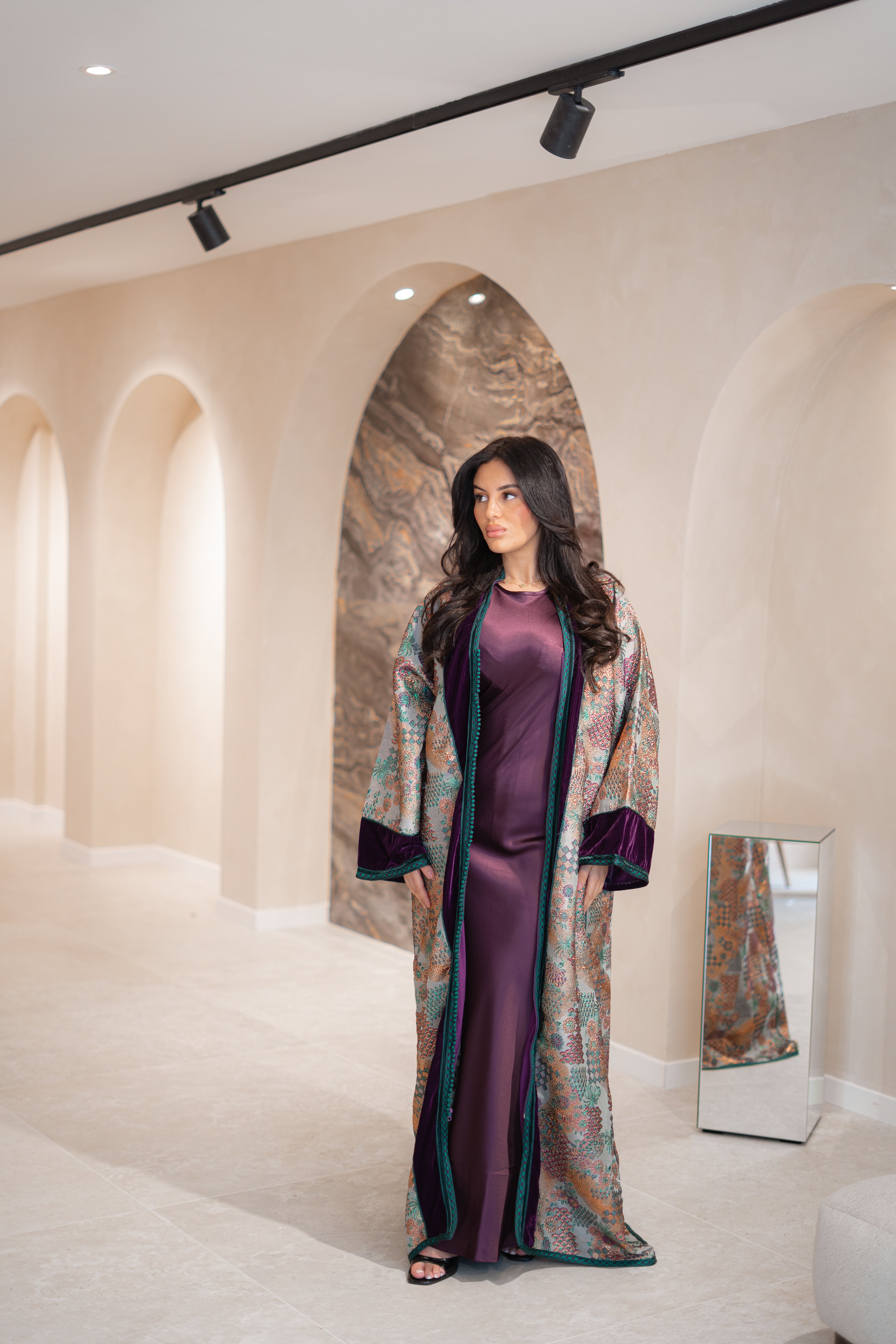 Kimono Imani en velours de soie et brocart
