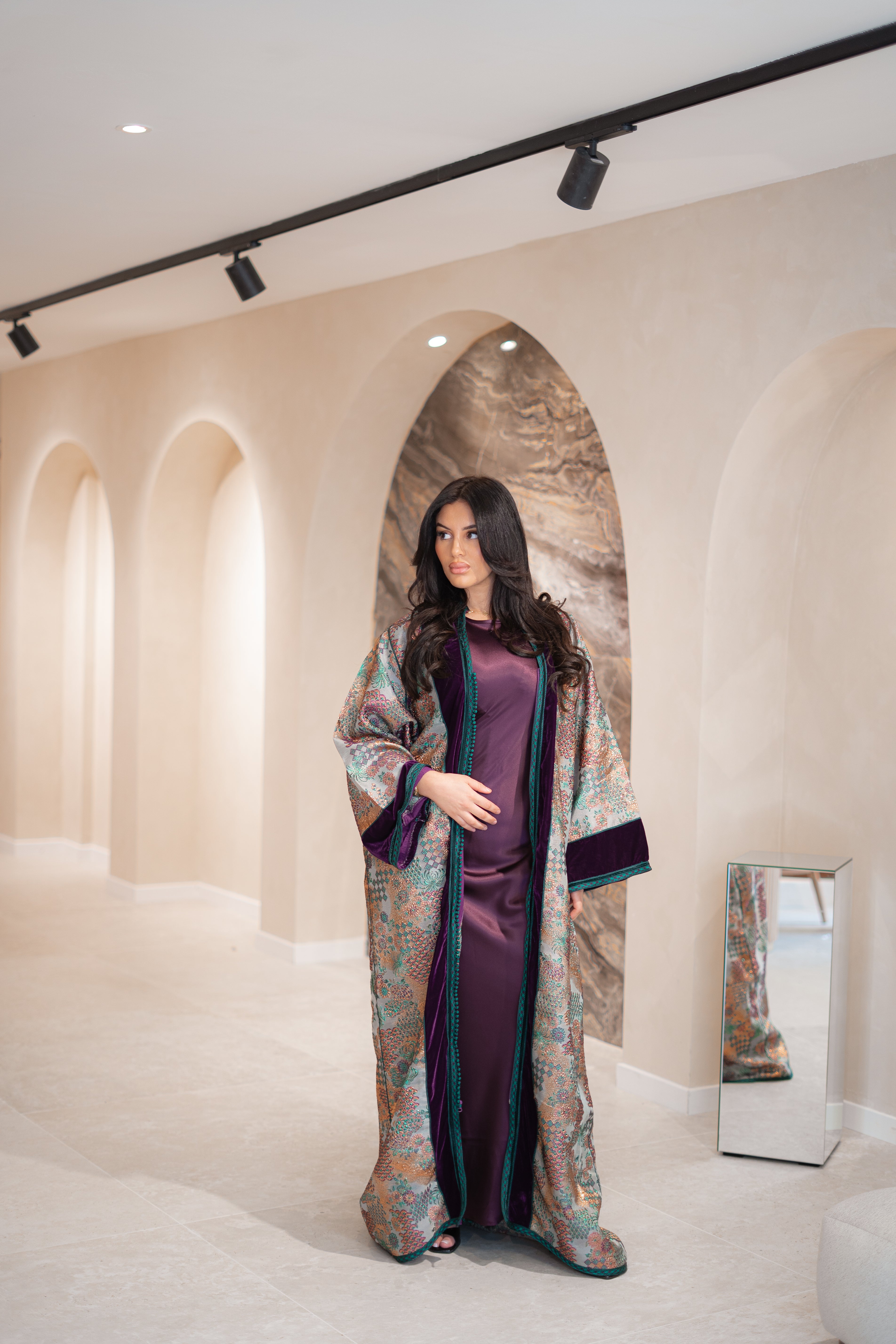 Kimono Imani en velours de soie et brocart