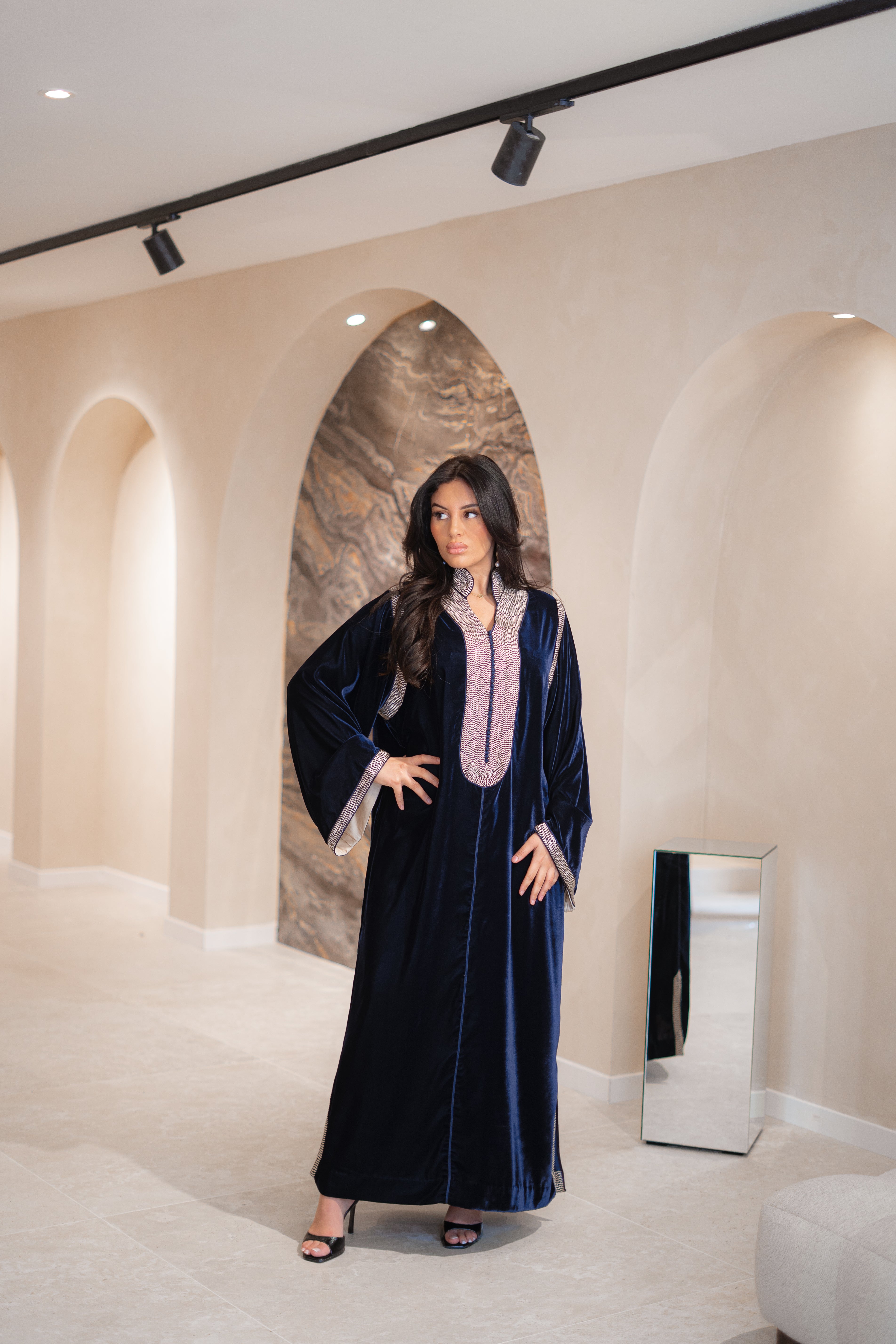 Gandoura Anissa en velours de soie