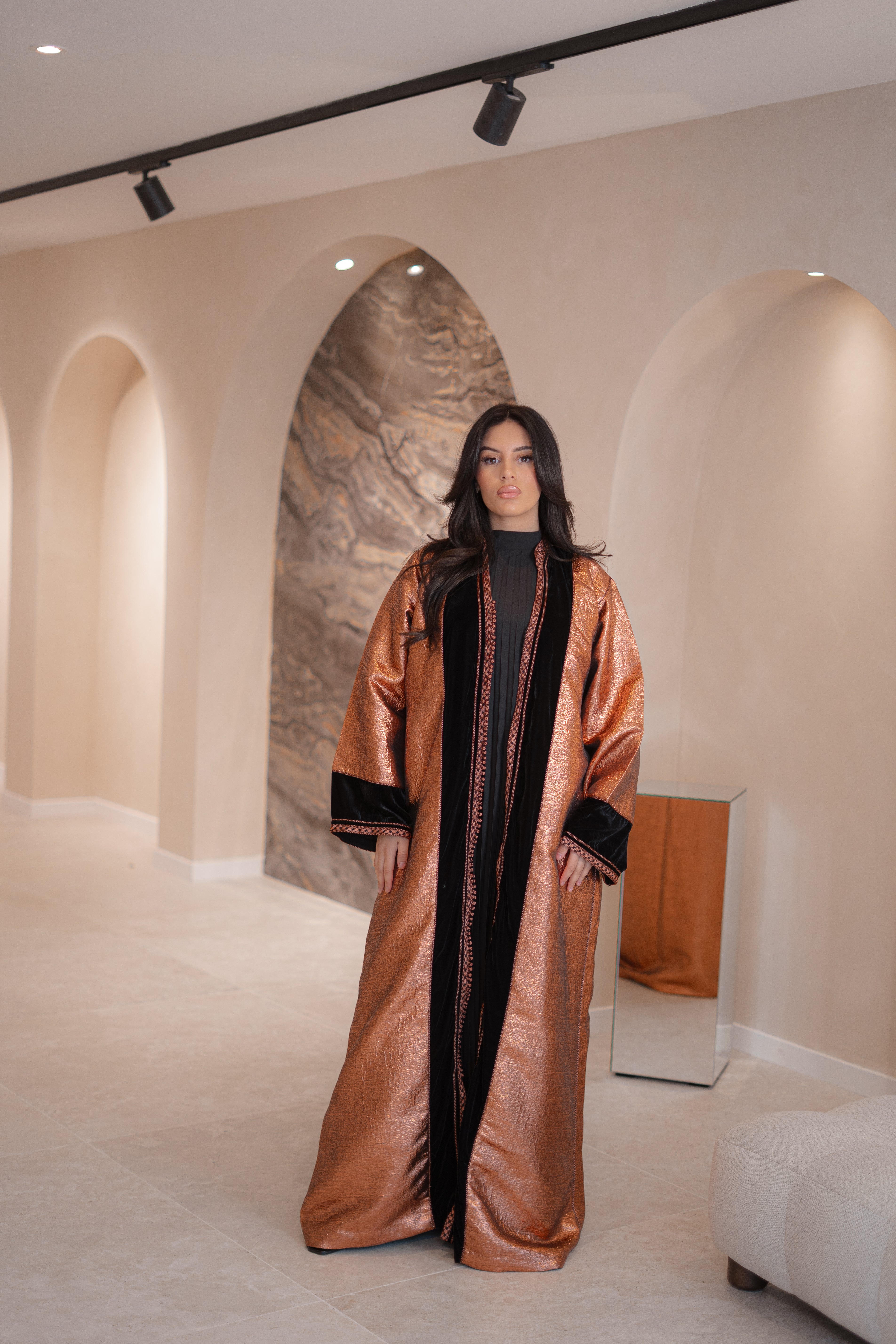 Kimono Hayet en velours de soie et brocart