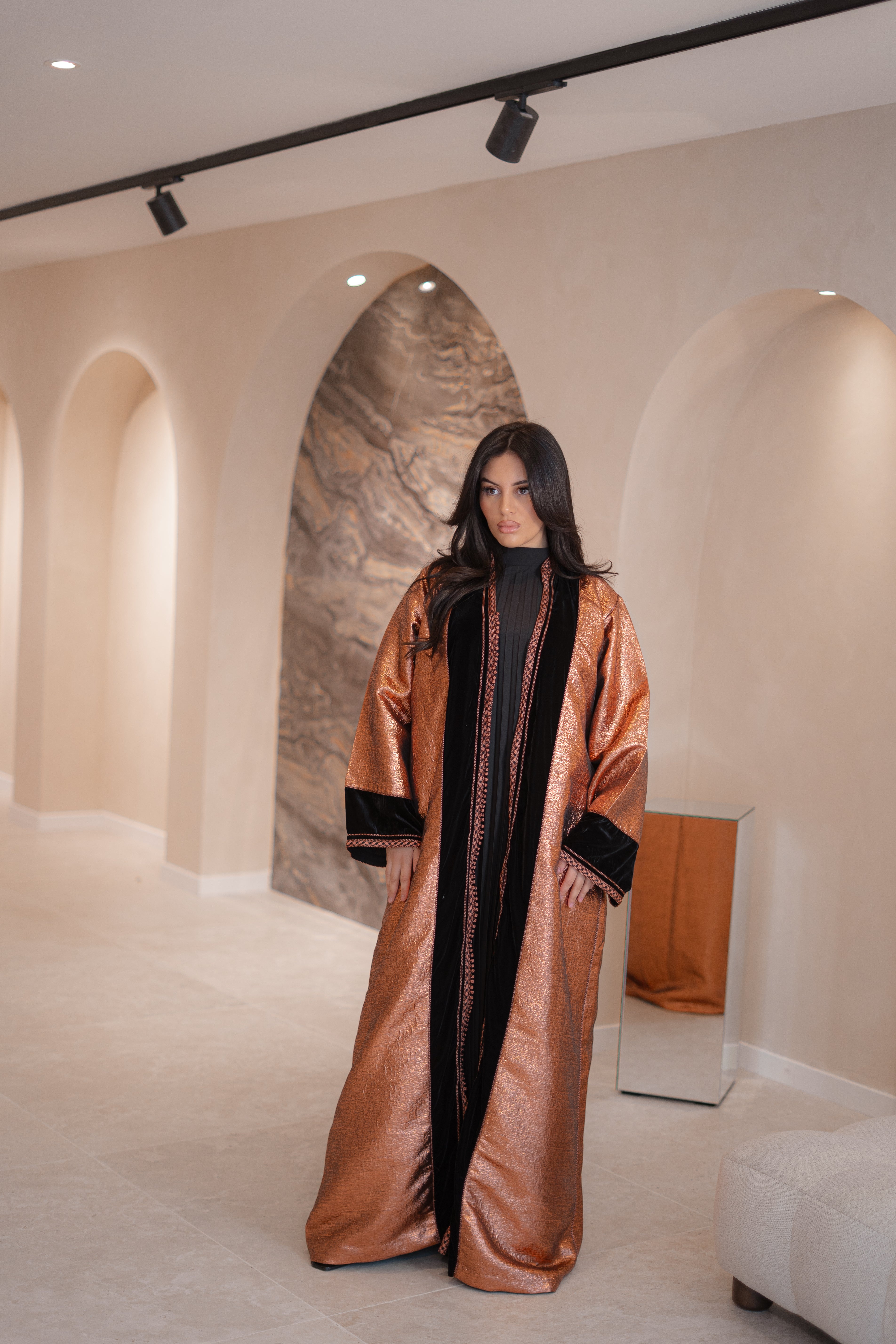 Kimono Hayet en velours de soie et brocart