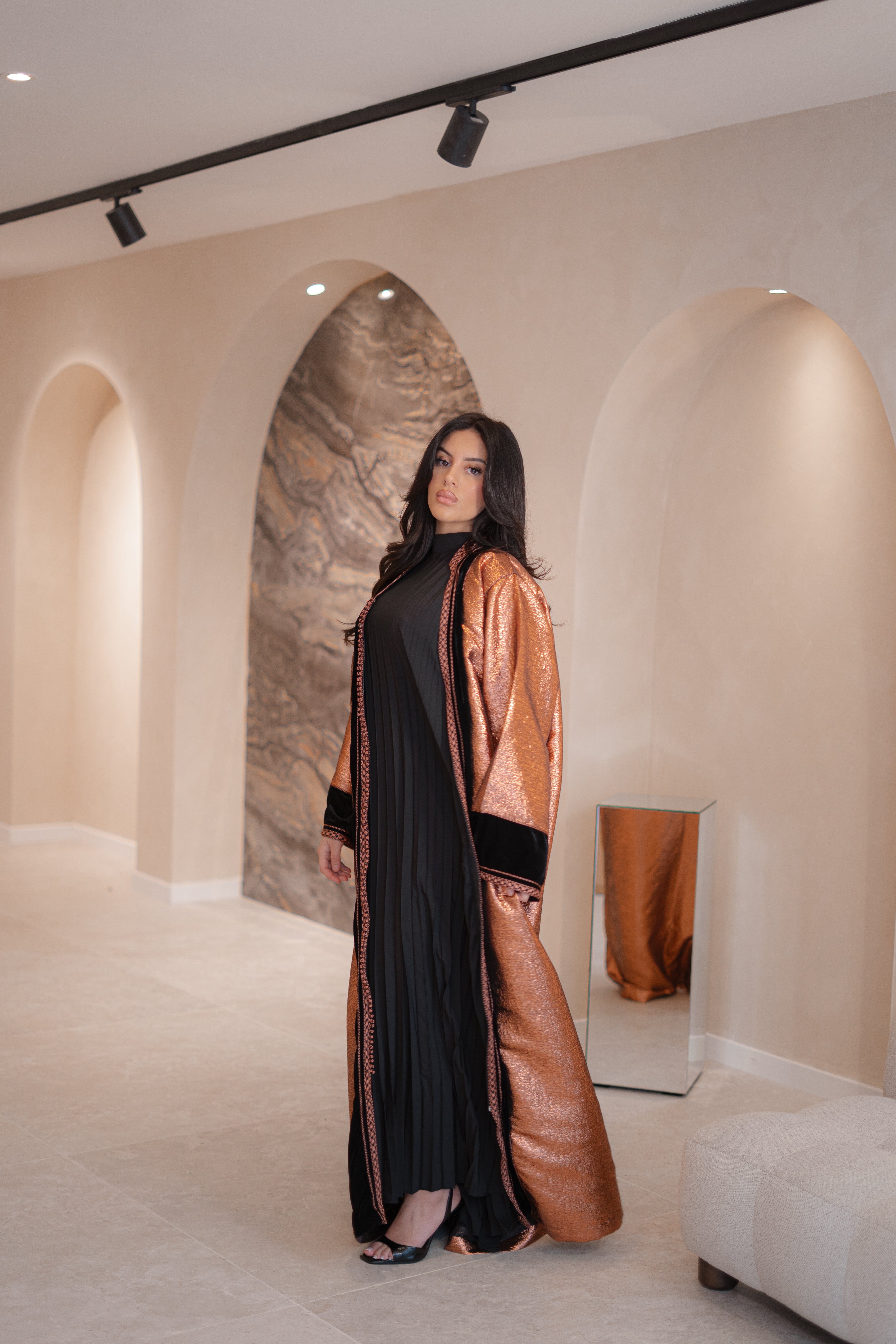 Kimono Hayet en velours de soie et brocart