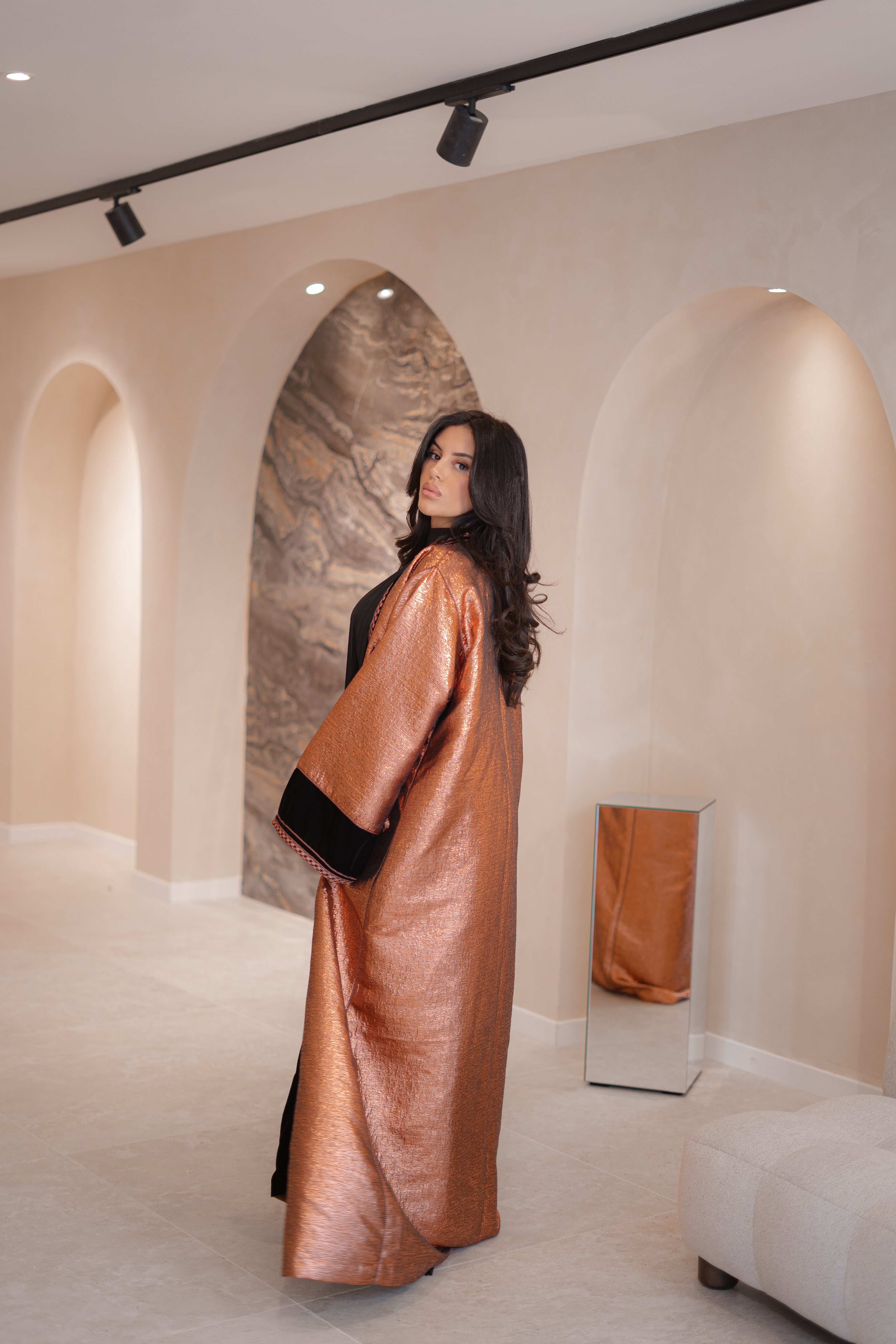 Kimono Hayet en velours de soie et brocart