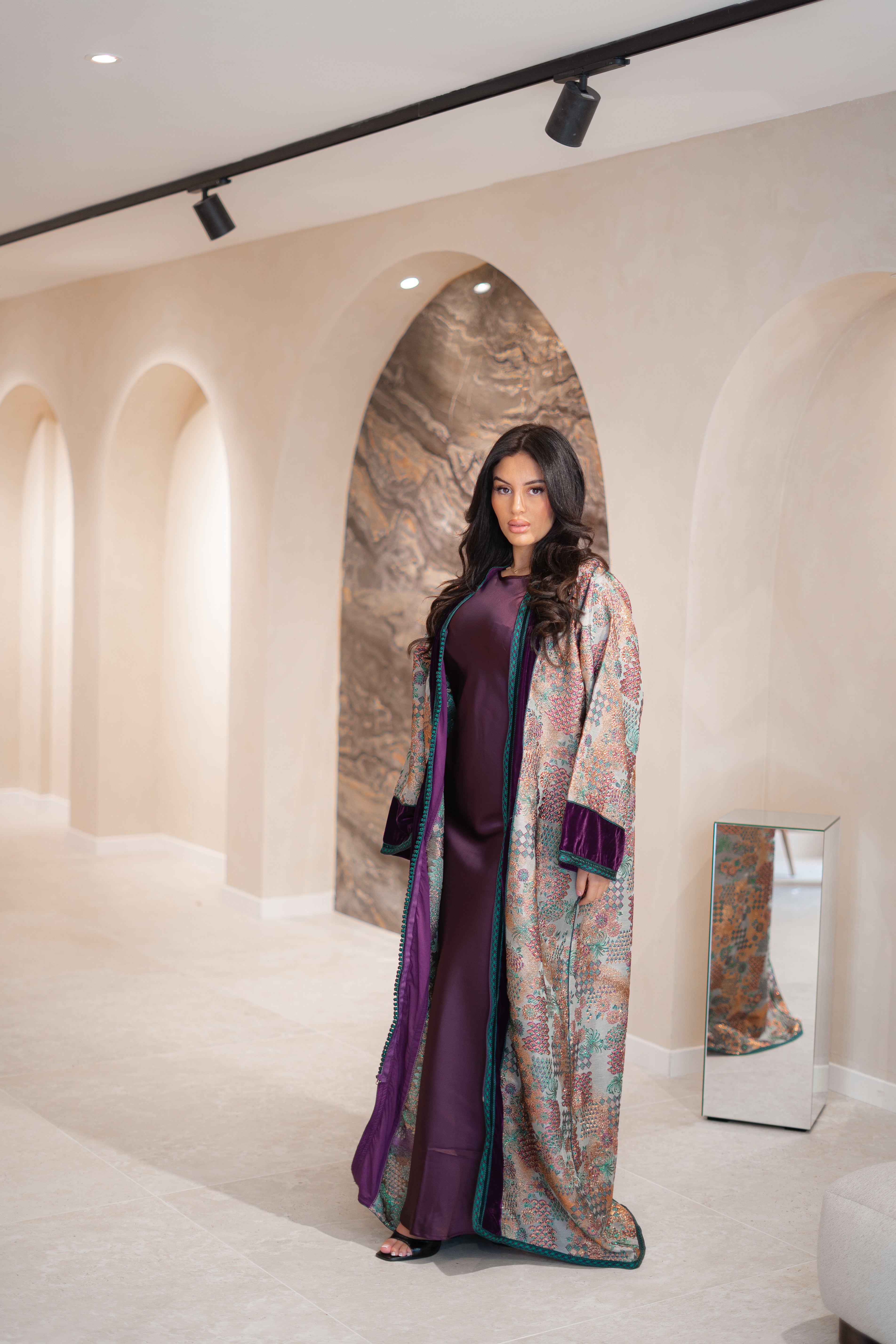 Kimono Imani en velours de soie et brocart