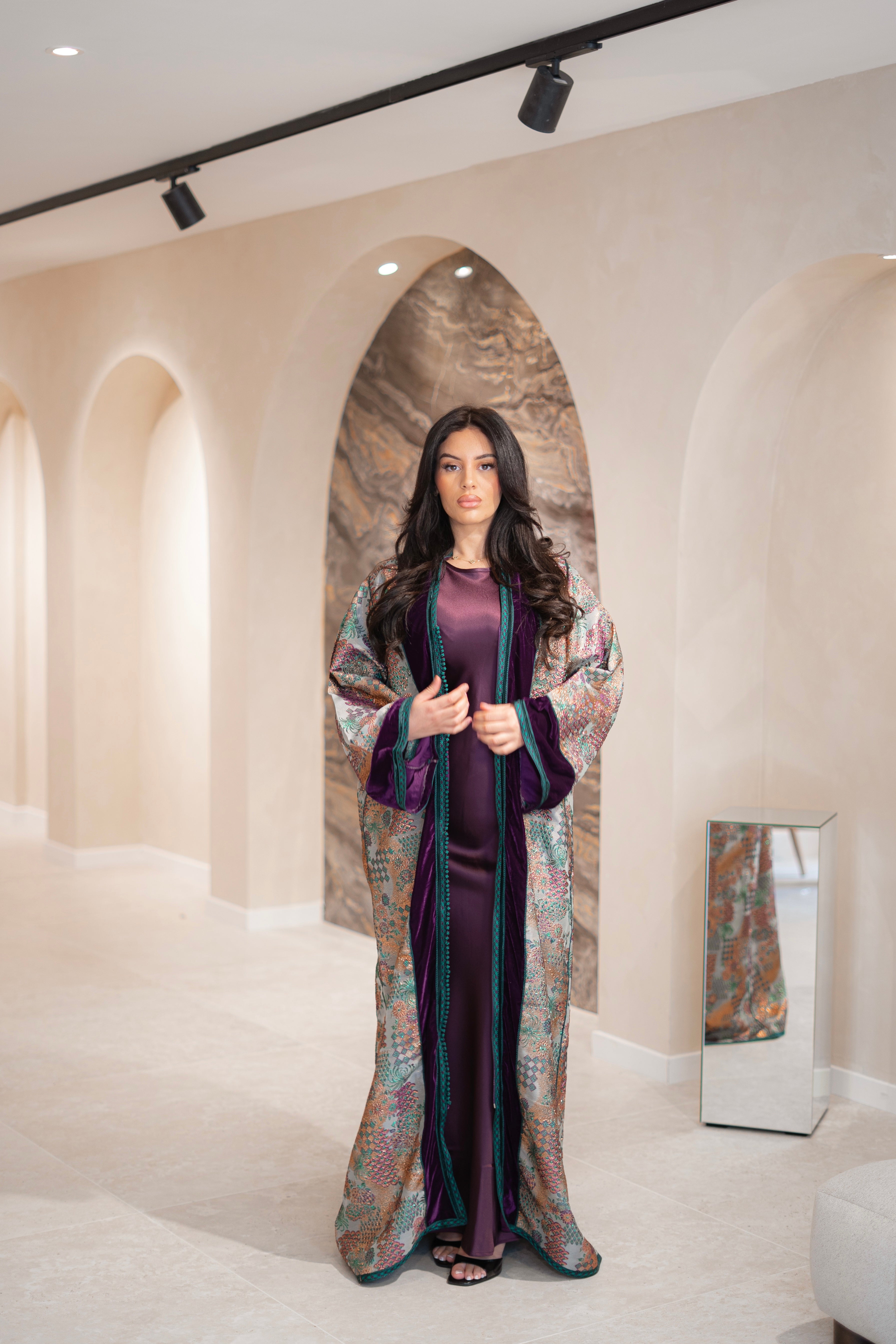 Kimono Imani en velours de soie et brocart