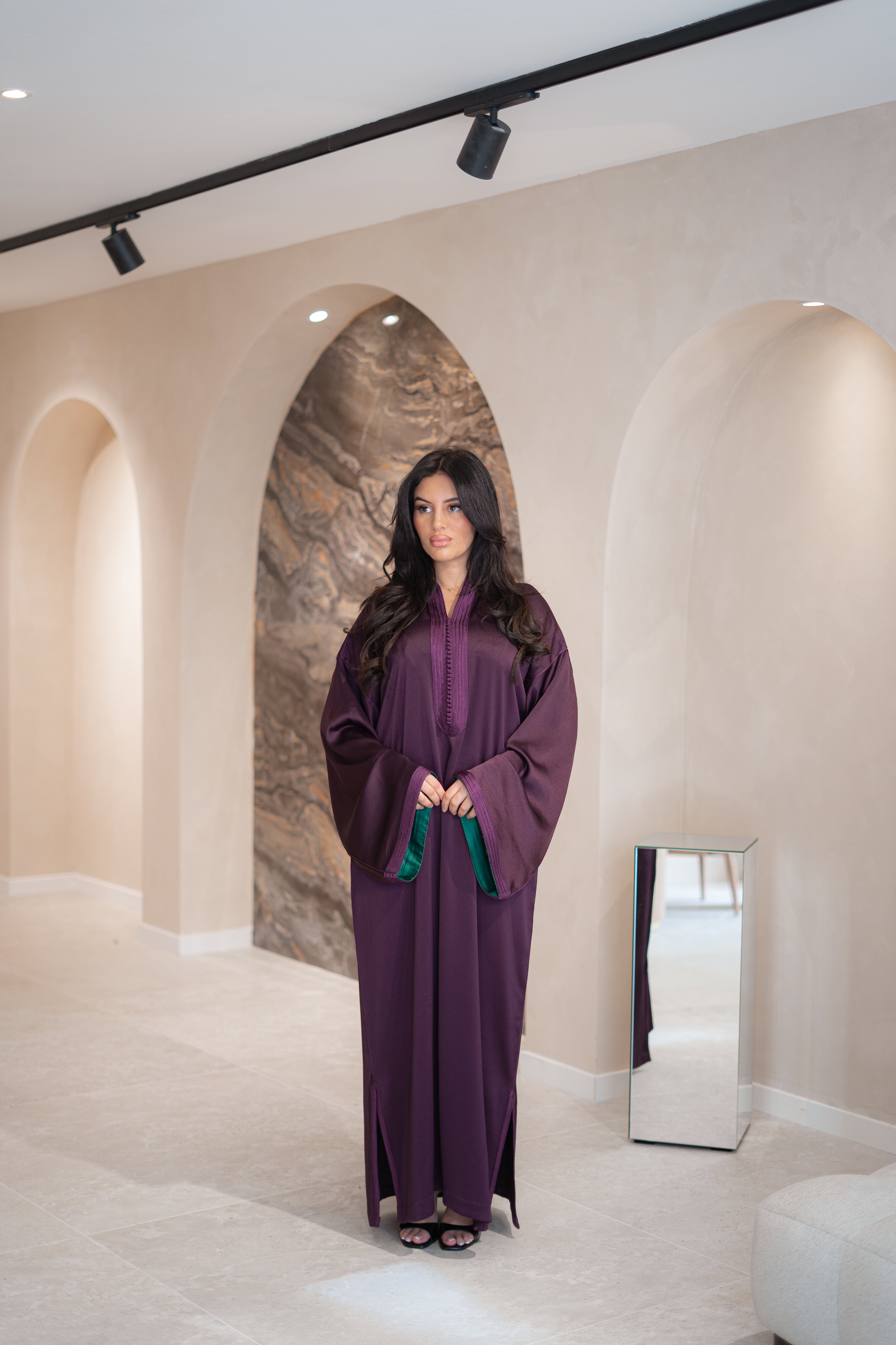 Gandoura Safia en crêpe de soie