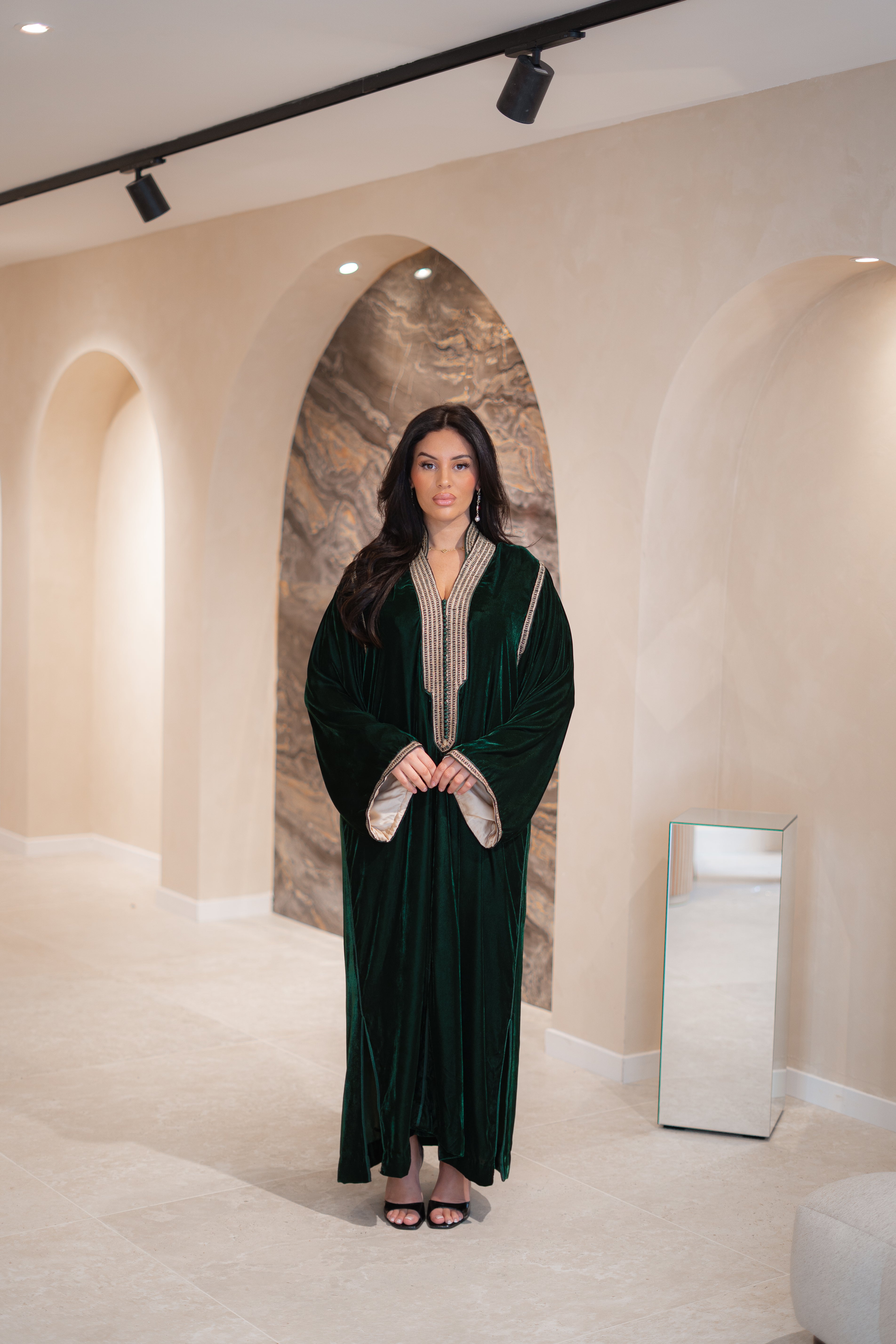 Gandoura Ismahane en velours de soie