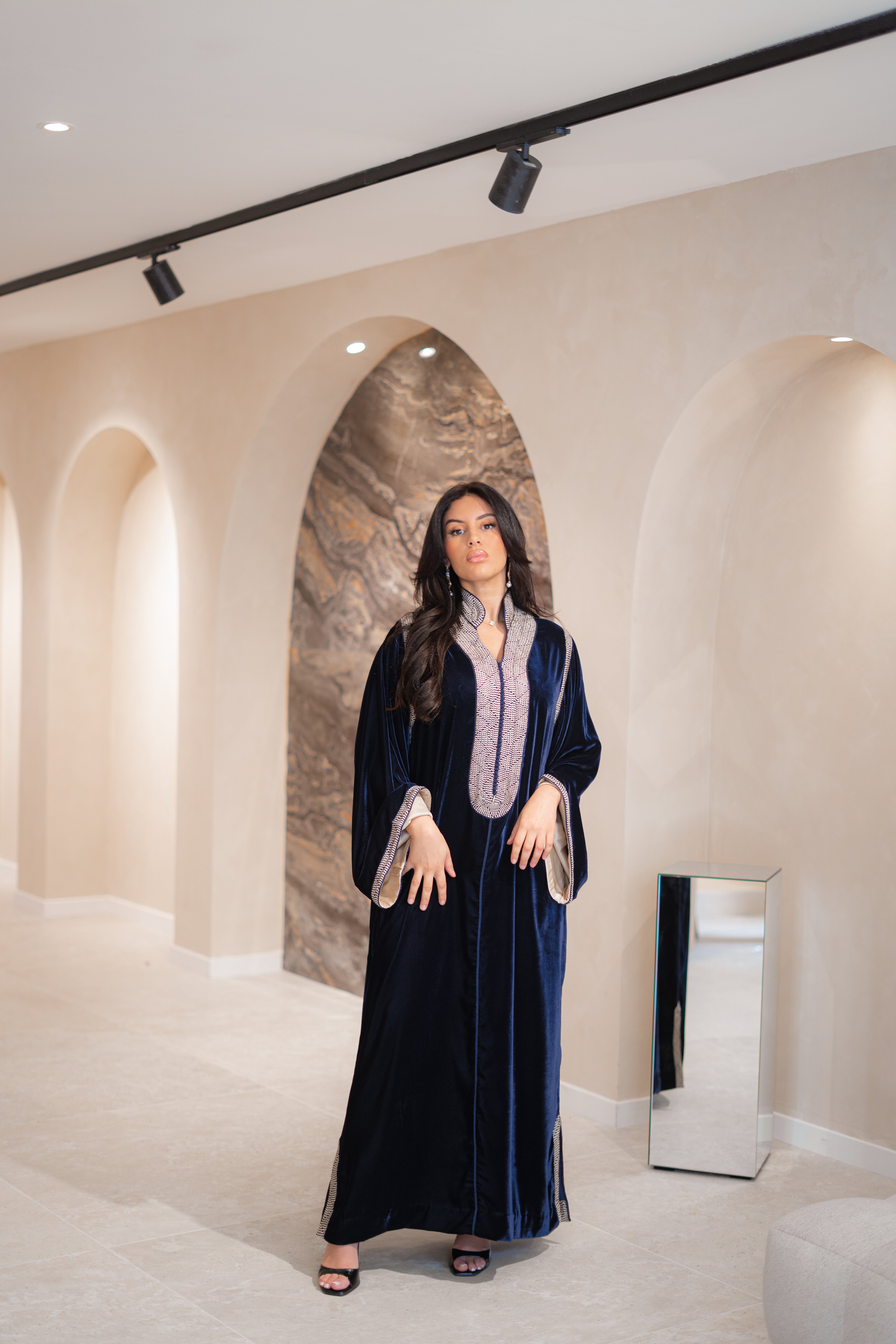 Gandoura Anissa en velours de soie