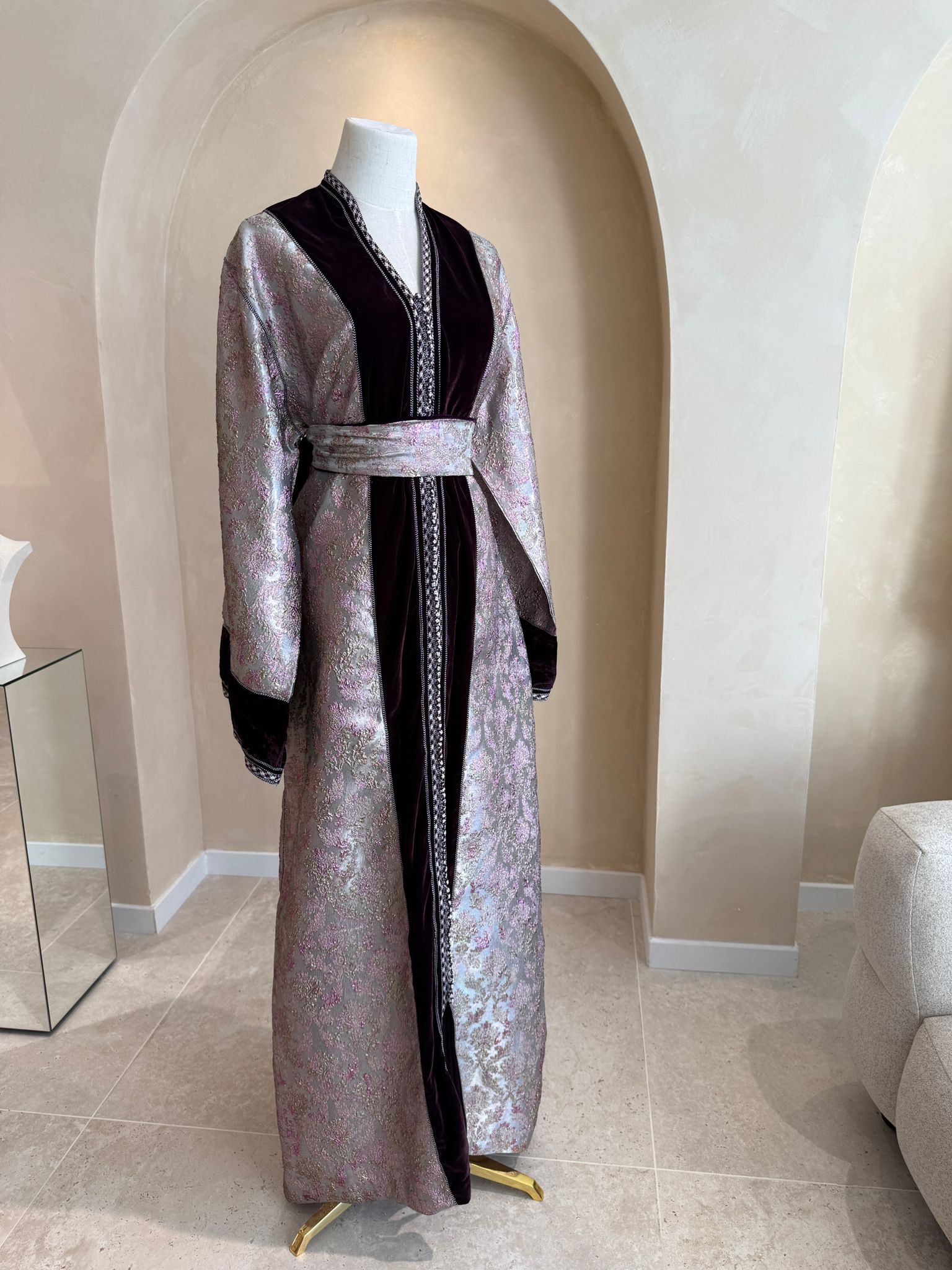 Kimono Imani en velours de soie et brocart
