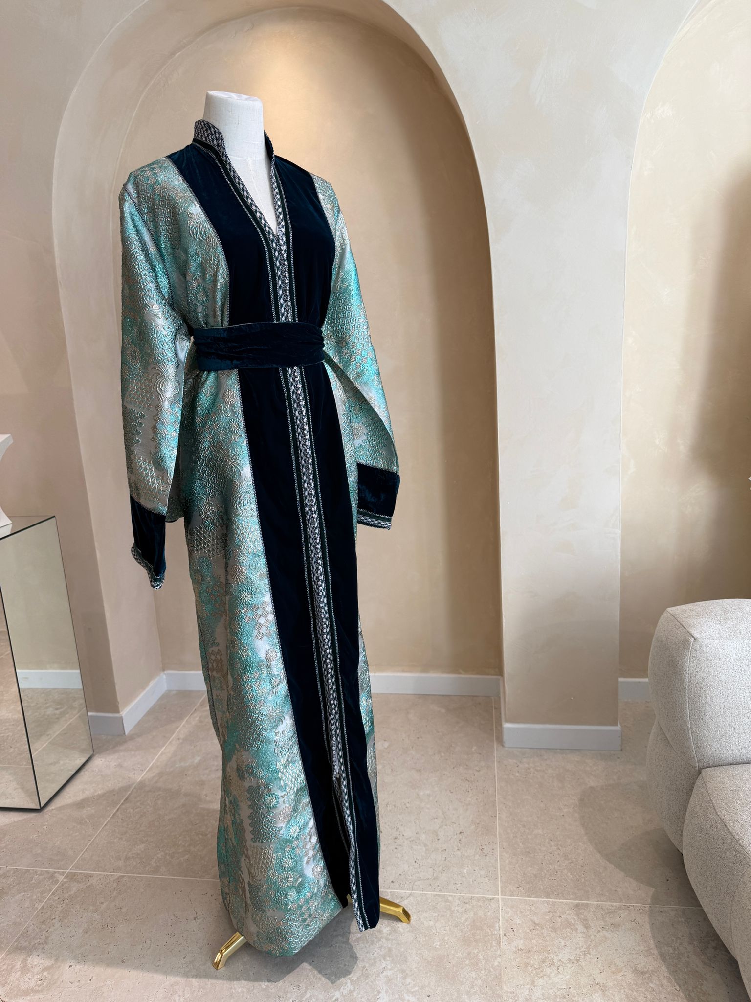 Kimono Imani en velours de soie et brocart